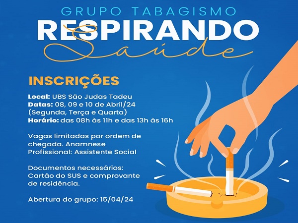 Respirando Saúde: SESAU abre novas vagas para grupo de tratamento antitabagismo